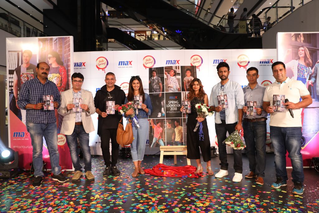 Unveiling the Max Fashion Spring Look Book 2018. From Left Mr.Senthil(GM Operation Max), Mr.Piyush(GM Marketing Max). Mr.Prasad Bidappa (Renowned Fashion Stylist),Ms.Sushruti(Miss India 201