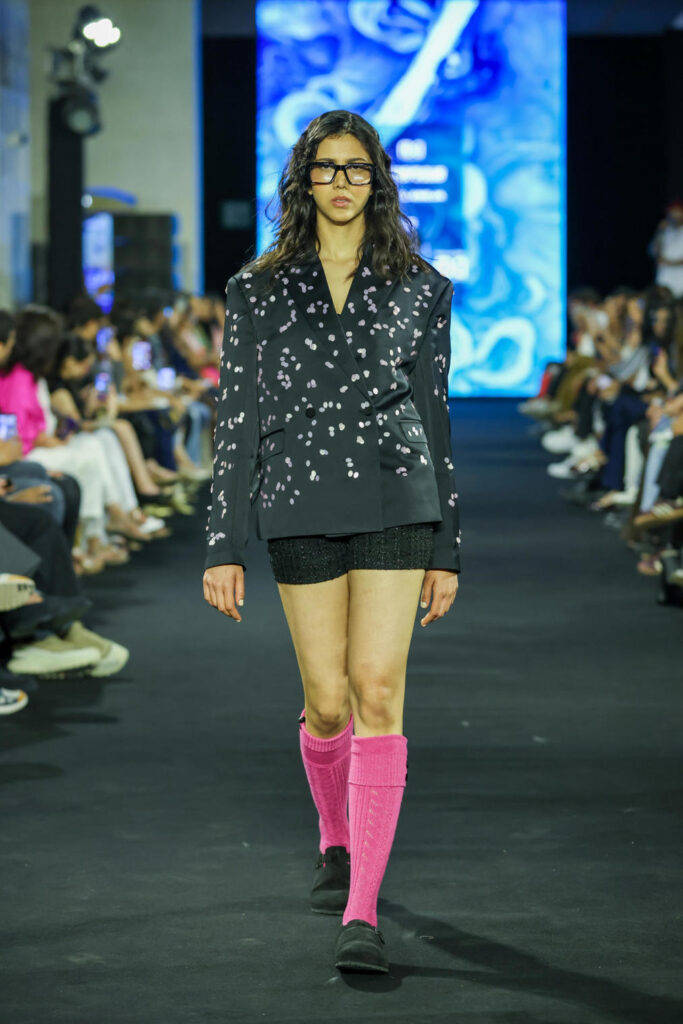 A model walks the ramp at the COUNTRYMADE  show during Lakmé Fashion Week 2026, held at the Jio World Convention Centre on March 19th, 2026.