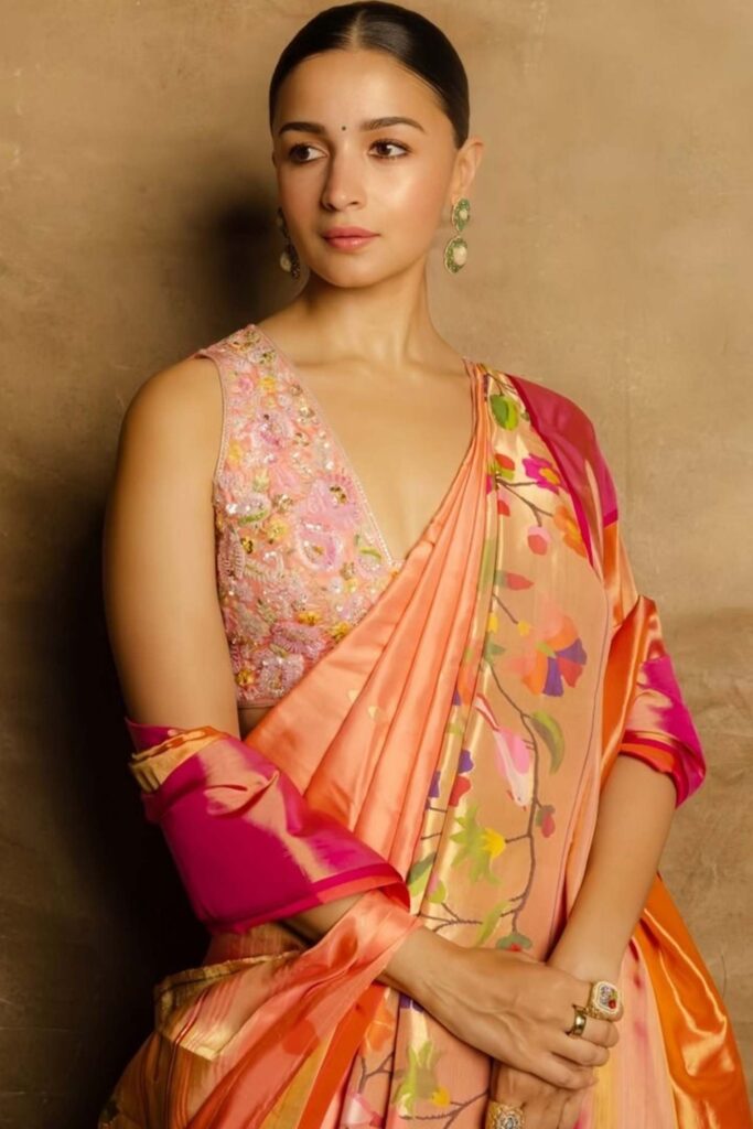 alia bhatt in paithani silk